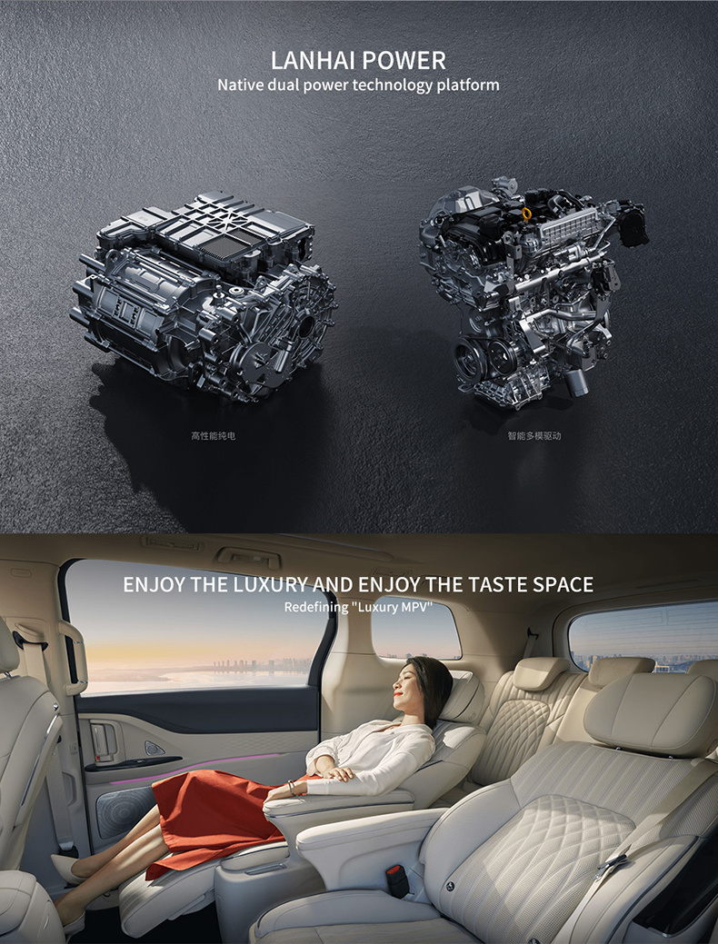 Monovolumen eléctrico chino de 7 asientos, superventas, conducción inteligente, coche Phev de ultra largo alcance, excelente edición para alquiler